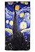 Luxurious 100% Charmeuse Silk Long Scarf Shawl with Hand Rolled Edge (Van Gogh's 