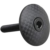 Wanyifa 1 1/8" 3K Carbon Fiber Cycling Headset Stem Top Cap | with M6x35mm Titanium Bolt