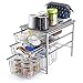 3S Under Cabinet Storage,Sliding Basket Organizer Drawer,Bathroom Kitchen Under Sink Organizer,Silver,3 Tier.
