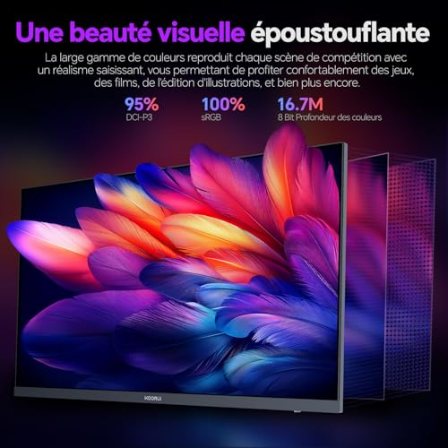 KOORUI G2721P 27 Inch Screen PC Gamer, Fast IPS 200Hz WQHD 2560x1440 2K Gaming Monitor, 1ms HDR400 Adaptive Sync HDMI 2.0x2/DP 1.4, VESA 75x75mm Monitor, Black