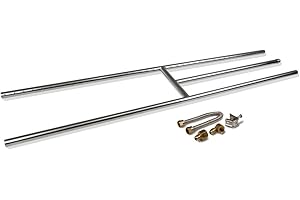 Golden Flame 42" x 8" (Natural Gas) Fire Pit and Fireplace H-Burner (304 Series SS) w/Connection kit