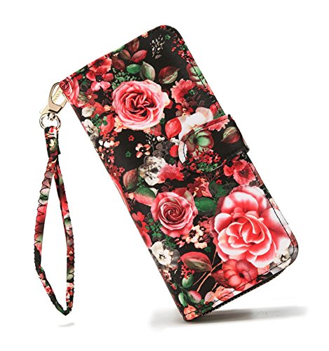 LOVESHE Women's Bueaty Flower Polyester Bifold Purse Clutch Wallet Card Holder New Fashion(17DHH28)