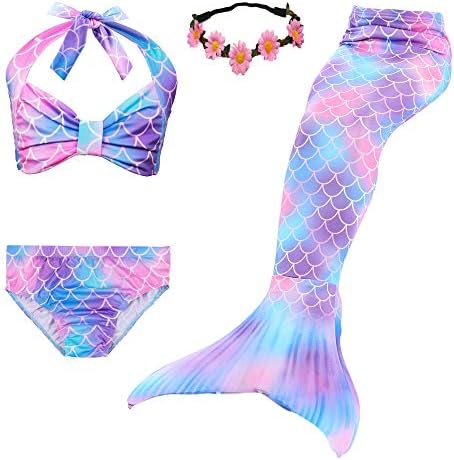 Kokowaii Fancy Girl's Mermaid Tail Swimsuit Bathingsuit Sea-Maid Bikini