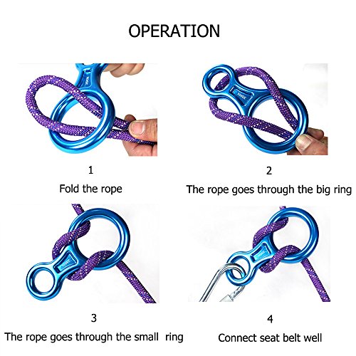 CdyBox 35KN Big 8 Titan Figure 8 Rescue Descender Belay Device for Mountain Climbing