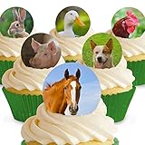 Cakeshop 12 x PRE-CUT Farm Animals (Photos) Edible