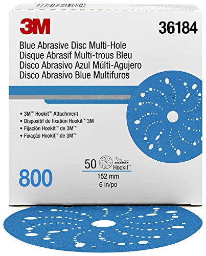 Hookit 36184 Blue Abrasive Sheet Roll (Multi-hole 6 in 800 grade 50 discs per box)