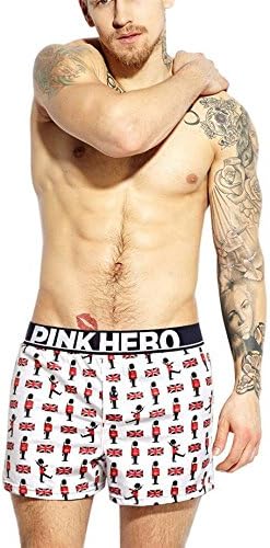 Simayixx Mens Boxer Cotton Pink Heroes Underpants Knickers Print Briefs Shorts Comfortable Underwear