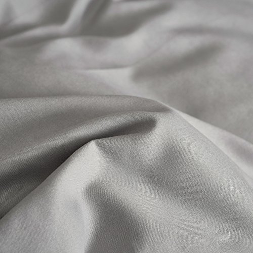 Queen Duvet Cover Set Lightweight Soft Solid Color 3PC Bedding Set with Exquisite Flouncing by Hyprest Light grey