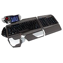 Saitek Mad Catz STRIKE7 Modular RGB Backlit Gaming Keyboard with Customizable Metal Frame, 24 Programmable Macros, and LCD Touchscreen