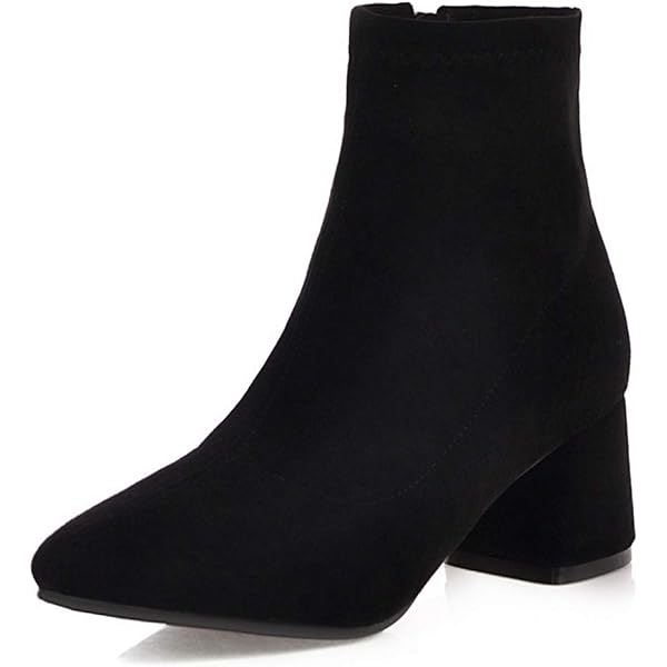 City Chic Women's Katya Ankle Boot - Wide Fit, Faux Suede, Block Heel, Chocolate Brown