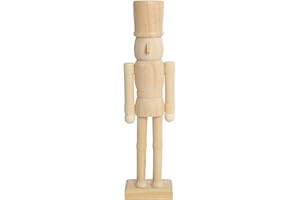PIONEER-EFFORT Unfinished Wooden Nutcracker Soldier 11.8" - DIY Craft Kit for Painting, Blank Wood Figurine, Paint Your Own Christmas Holiday Decor (Natural, 30CM)