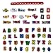 XHAOYEAHX Pack of 50 Shoe Charms of Letters Alphabet Numbers Love Kiss Words Fits for Croc Shoes & Wristband Bracelet + 4Pcs Shoe Lace Adapter + 1Pcs 7.08in Silicone Bracelet Bands