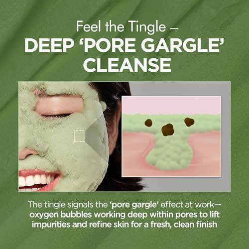 LBOYLOVE® Holy Basil Bubble Deep Mask – Holy Basil & Carbonated Water for Cleansing Pores & Blackheads, Korean Clay to Bubble Wash-Off Pack (90g / 3.17 oz)