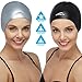 Reversible Silicone Swim Cap, Waterproof 2-in-1 Swimming Caps for Women with Carry Bag, Flexible Adult Swimmers Cap for Short and Medium Length Hair