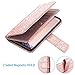 Fingic for Samsung S9,Galaxy S9 Wallet Case, Luxury Glitter Wallet Case Nickel Plated Press Stud[Cash Holder][Wrist Strap][Magnetic Snap Closure] Protective Cover for Samsung Galaxy S9,Rose Gold