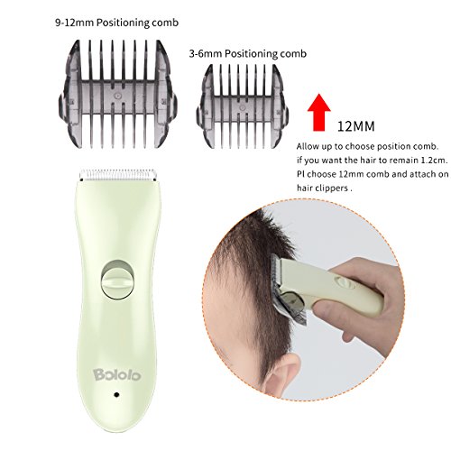 Electric Hair Clippers Set For Kids BOLOLO Cordless Waterproof Professional Baby Toddler Hair Cutting Trimmer Haircut Kit Quiet with Ceramic Blade Green Include 7 piece Tools