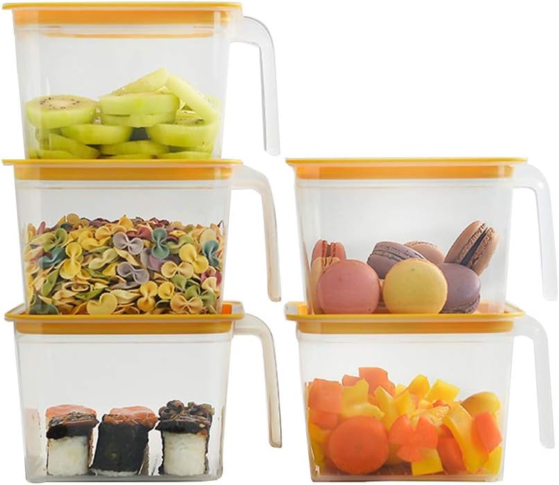 Set of 5 Clear Kitchen Storage Containers by Refrigerator Freezer and