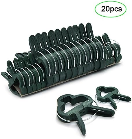 HiHydro 20 PCS Garden Plant and Flower Clips for Supporting Stems, Vines, Stalks (2 sizes in one pack)