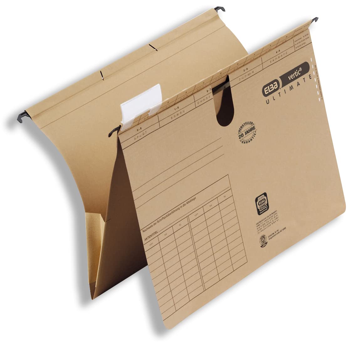 Elba Vertic Ultimate 85450 Folder for Flexible Storage of Suspension Files and Pockets Pack of 25 Natural Brown