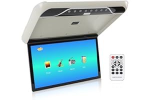 ZERTRAN 19 Inch MP5 Car Roof Mounted Monitor Auto Ceiling Screen HD Video Vehicle Flip Down Overhead Multimedia Player Gray