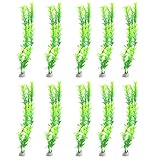 uxcell Jardin Aquarium Fish Tank Grass Plants Ornament D&eacute;cor, 10-Piece, Green