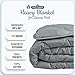 Weighted Blanket Queen Size with Removable Duvet Cover Queen Size 15lbs, Heavy Glass Micro Beads, 100% Cotton Blankets, Hot and Cold Sleeping-Washable (15 lbs, 60”x 80” Size)- True Grey