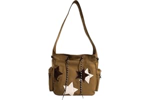 KANGDAWEI Y2K Star Canvas Messenger Bag, Cute Tote Bags Aesthetic, Small Shoulder Travel Crossbody Bags For Women