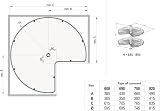 REJS 3/4 Kitchen Cabinet Carousel 270° Corner Ø750 Chrome view 2
