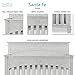 Evolur Santa Fe 5-in-1 Convertible Crib in Antique Mist, Greenguard Gold Certified, Features 3 Mattress Heights, Wooden Nursery and Bedroom Furniture, Baby Crib