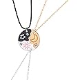 Joiigaem BFF Necklace For 3 Trio Sun Moon Star Friendship Puzzle Matching Necklaces For Best Friends 3 Sisters Forever Jewelry Gifts