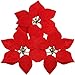 Supla 30 Pcs Velvet Poinsettia Flower Heads 8.3