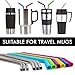 Reusable Straws – 12 Straws, Set Including Silicone Smoothie Straws and Stainless Steel Straws and Cleaning Brush, Wide and Long Reusable Straws with Cotton Storage Pouch Bag