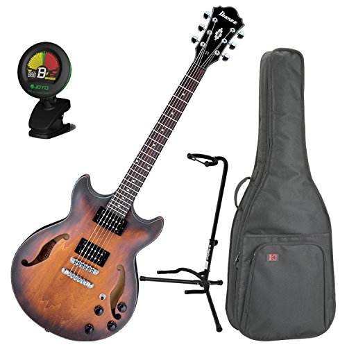 Ibanez Artcore AM73B Hollowbody Electric Guitar Tabacco Flat w/ Gig Bag, Stand, and Tuner