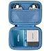 Hard Travel Case Replacement for Samsung T3 T5 Portable 250GB 500GB 1TB 2TB SSD USB 3.0 External Solid State Drives by co2CREA (Black Case + Inside Blue)