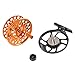 Fiblink Saltwater Fly Fishing Reel with Large Arbor 2+1 BB, CNC machined Aluminum Alloy Body and Spool (5/6 Wt, Orange)