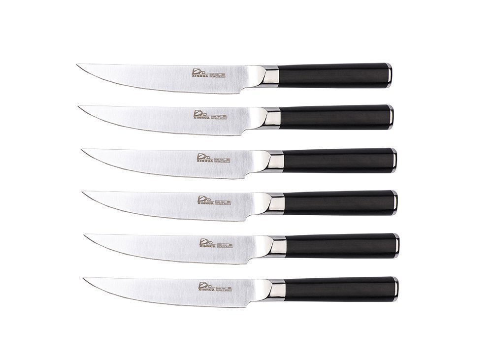 XINHUA 6Piece Steak Knife Set NonSerrated Edge Steak Knives with