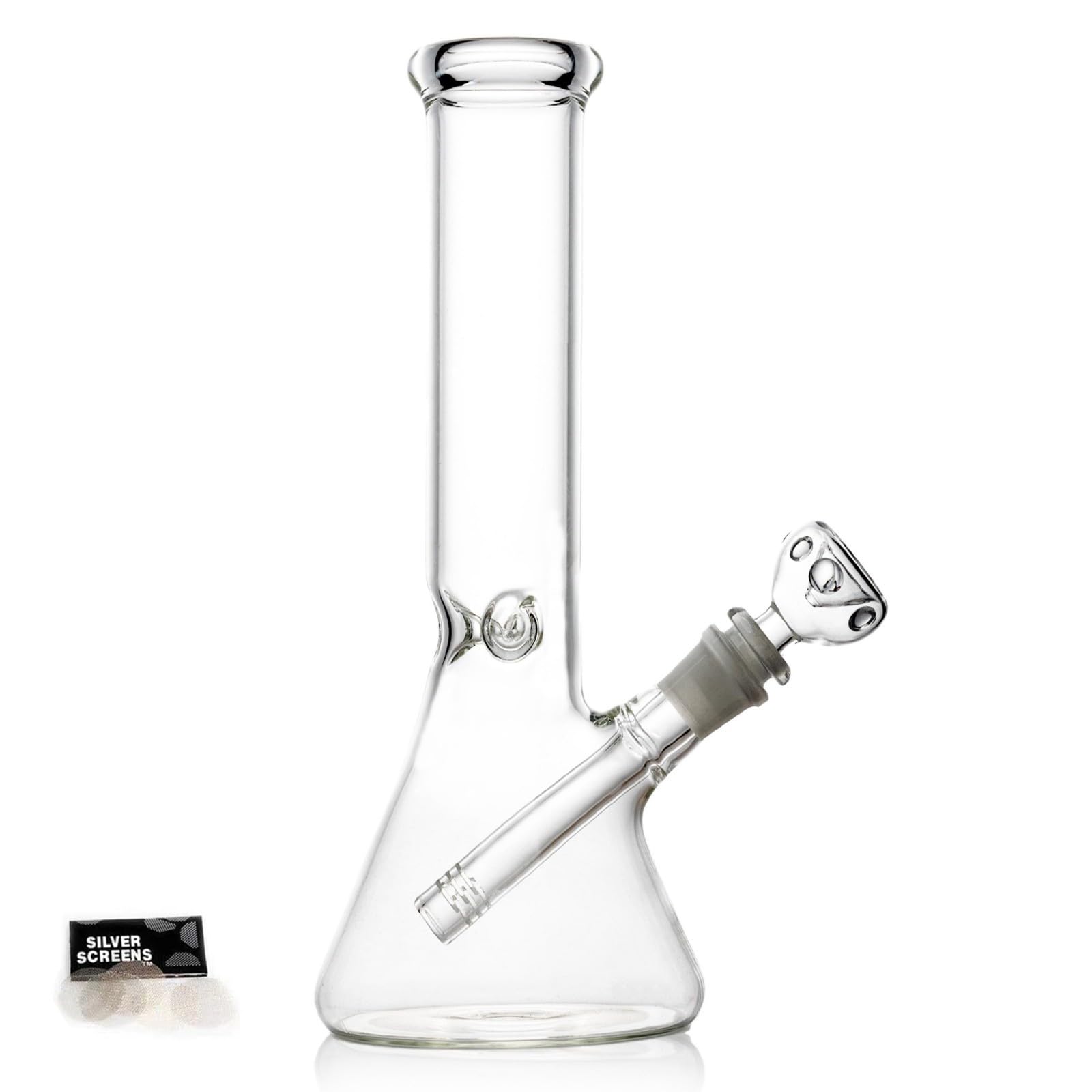 RORA 10.5" Glass Bong Water Pipe Percolator Round Bottom Glass Pipe with 14.5mm Bowl