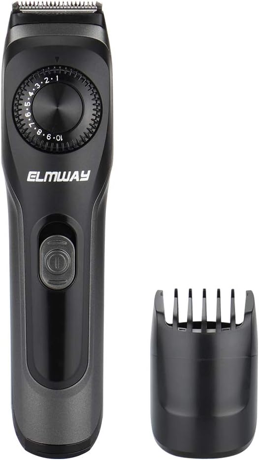 ELMWAY Adjustable Beard Trimmer for Men, Hair trimmer with 19 Built-in Precise Lengths, Cordless and Rechargeable Hair Clippers, USB Charge