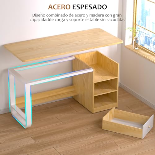 Escritorio de Oficina Minimalista,Escritorio para Computadora con 3 Cajones y Estante,Escritorio de 50CM de Ancho,Escritorio de Estudio para Oficina en Casa,Estación de Trabajo 120*50*72cm