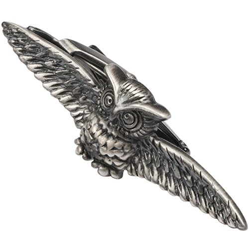 Dannyshi mens classic metal tie bar clip (owl)