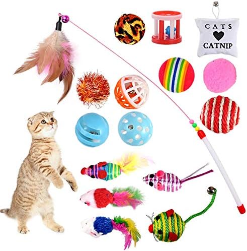 Juegos Para Gatos Juego De Juguetes De Plumas Para Gatos, Juguete