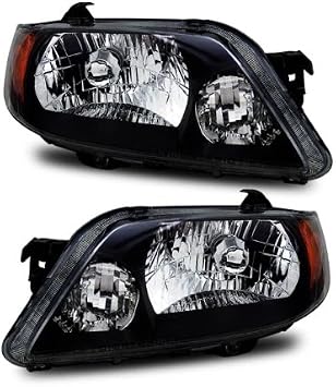 Amazon Com Sppc Crystal Headlights Black Assembly Set For Mazda Protege Pair Driver Left And Passenger Right Side Replacement Headlamp Automotive