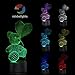 3D Illusion LAMP I Love You Xmas Teddy 7 Color LED Does Not Get Hot Larger Size 230mm X 132 Comes with Mains Plug and USB Cable Can Also Take Batteries by rainbolights.