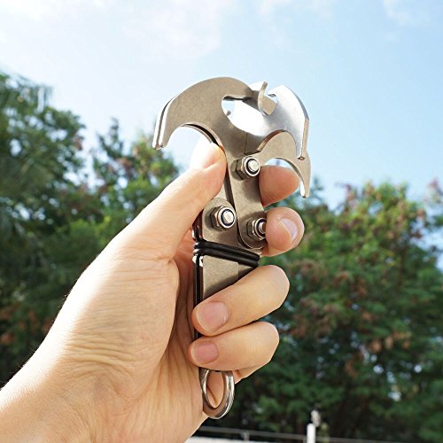 Gravity Hook, Multifunctional Stainless Steel Grappling Hook, Portable Durable Survival Folding Climbing Claw, Carabiners and Quickdraws for Outdoor Activity