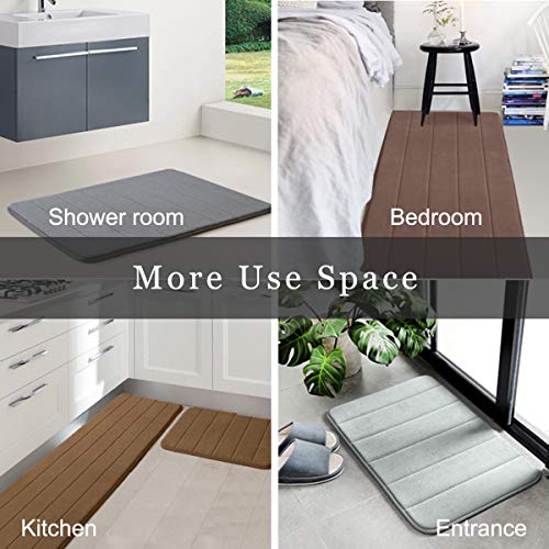 JMTOOR Memory Foam Bath Mat 17" X 24" Coral Velvet Super NonSlip Rapid