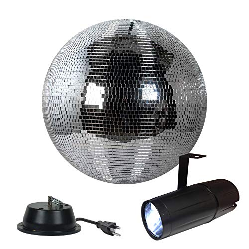 12" Disco Mirror Ball Complete Party Kit with LED Pinspot and Motor - Adkins Professional Lighting