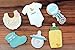 R&M International Baby Shower and Party Cookie Cutters, Bodysuit, Bottle, Pacifier, Bootie, Bib, Rattle, 6-Piece Set