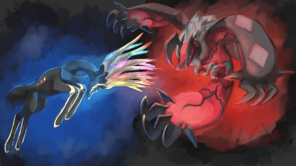 Amazon Com Makeuseof New Pokemon Xy Xerneas Vs Yveltal Art Silk Wall Poster Room Decor 6090cm Pkmxy3 Posters Prints