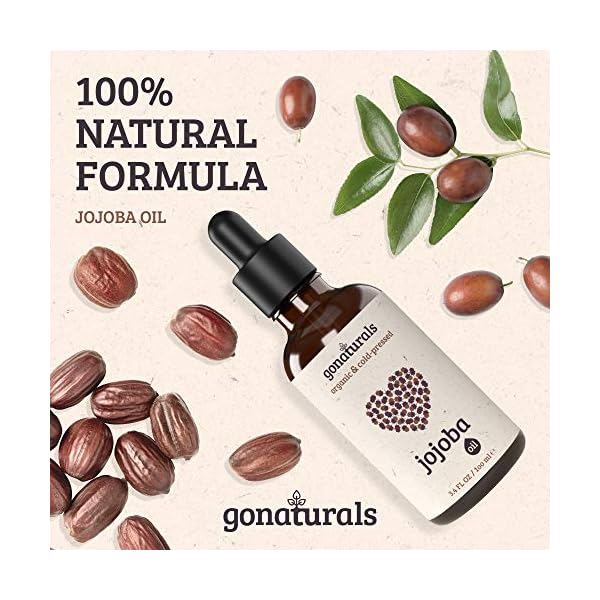 GoNaturals-Cold-Pressed-Jojoba-Oil-Organic-Jojoba-Oil-for-Hair-Pure-Jojoba-Oil-for-Dry-Hair-Achieving-Natural-Hair-Shine-A-Skin-Cleanser-and-Face-Moisturiser-for-Dry-Skin-100ml GONATURALS Organic Jojoba Oil for Skin & Hair Care - A Skin Care Face Oil & Organic Hair Oil Serving as A Face…