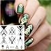 NICOLE DIARY 5Pcs Nail Stamping Template Lines Flower Themed Halloween Plate Kits Square Nail Stamp Template Image Models NDP101-105